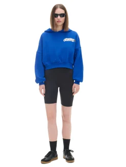 Outlet Niebieska bluza crop z kapturem Baltic Games Bluzy