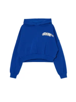 Outlet Niebieska bluza crop z kapturem Baltic Games Bluzy