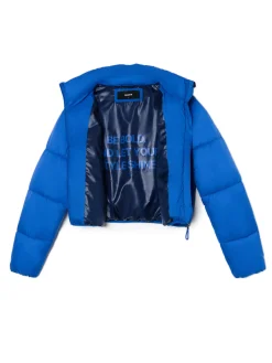 Fashion Niebieska kurtka puffer Kurtki, Płaszcze