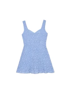 New Niebieska sukienka mini w kwiaty Sukienki, Kombinezony