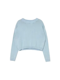 Best Niebieski sweter z efektem sprania Swetry