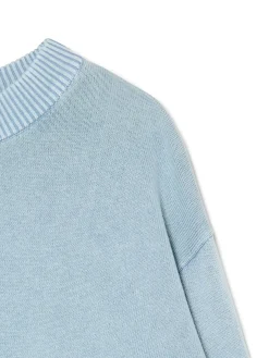 Best Niebieski sweter z efektem sprania Swetry