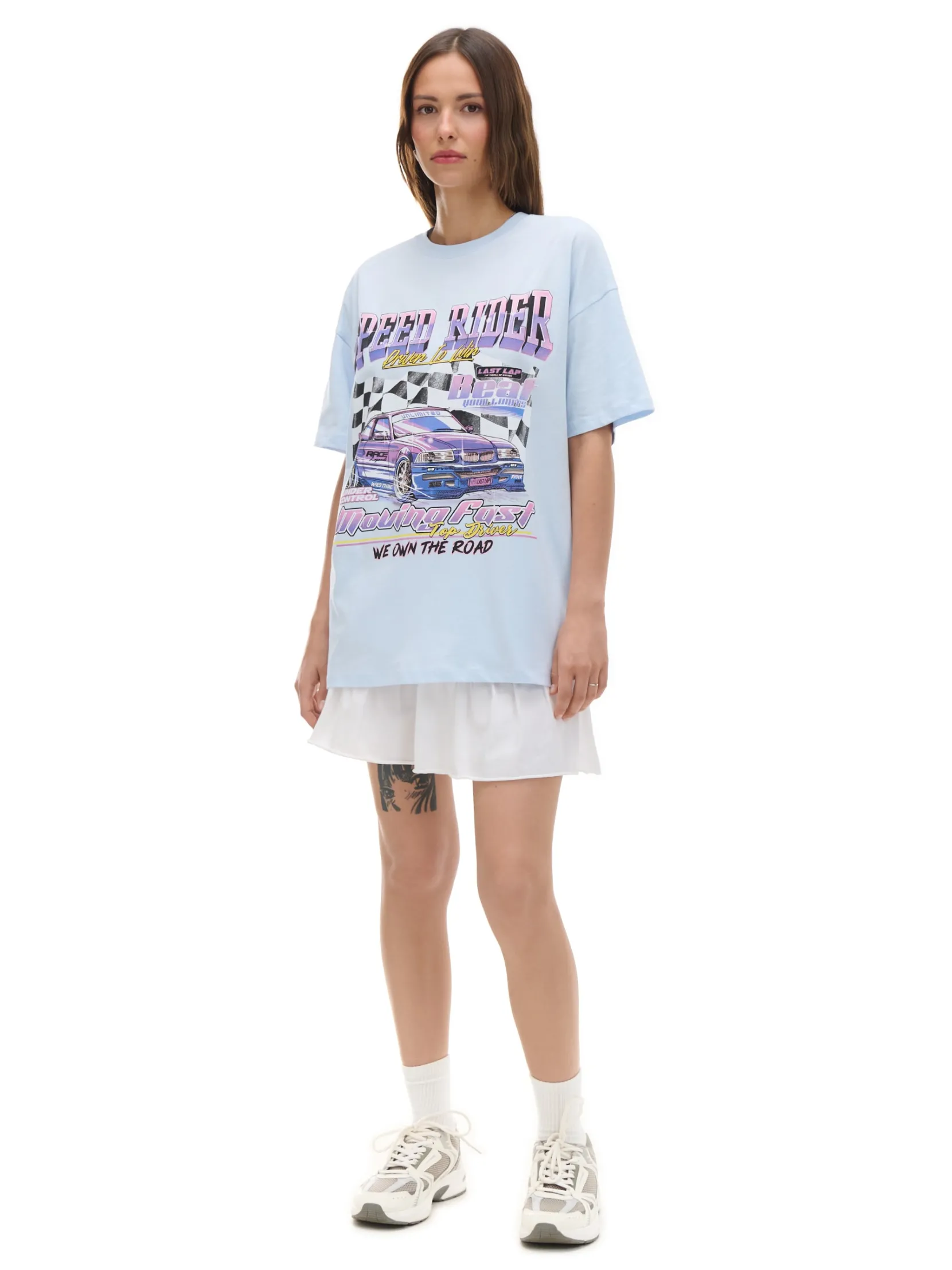 Fashion Niebieski T-shirt z nadrukiem Koszulki, Topy