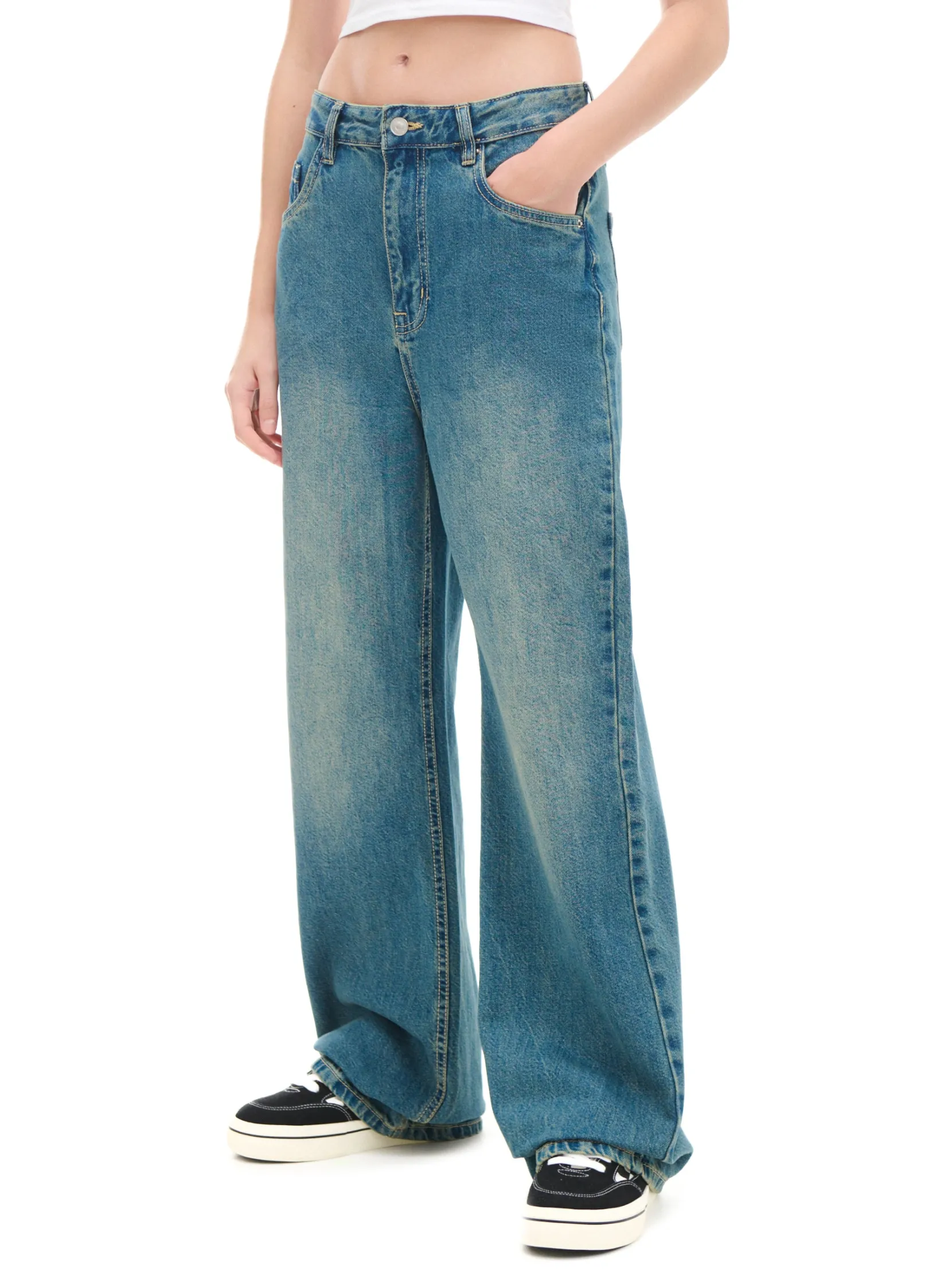 Hot e jeansy retro wide leg Jeansy