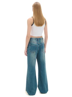 Hot e jeansy retro wide leg Jeansy