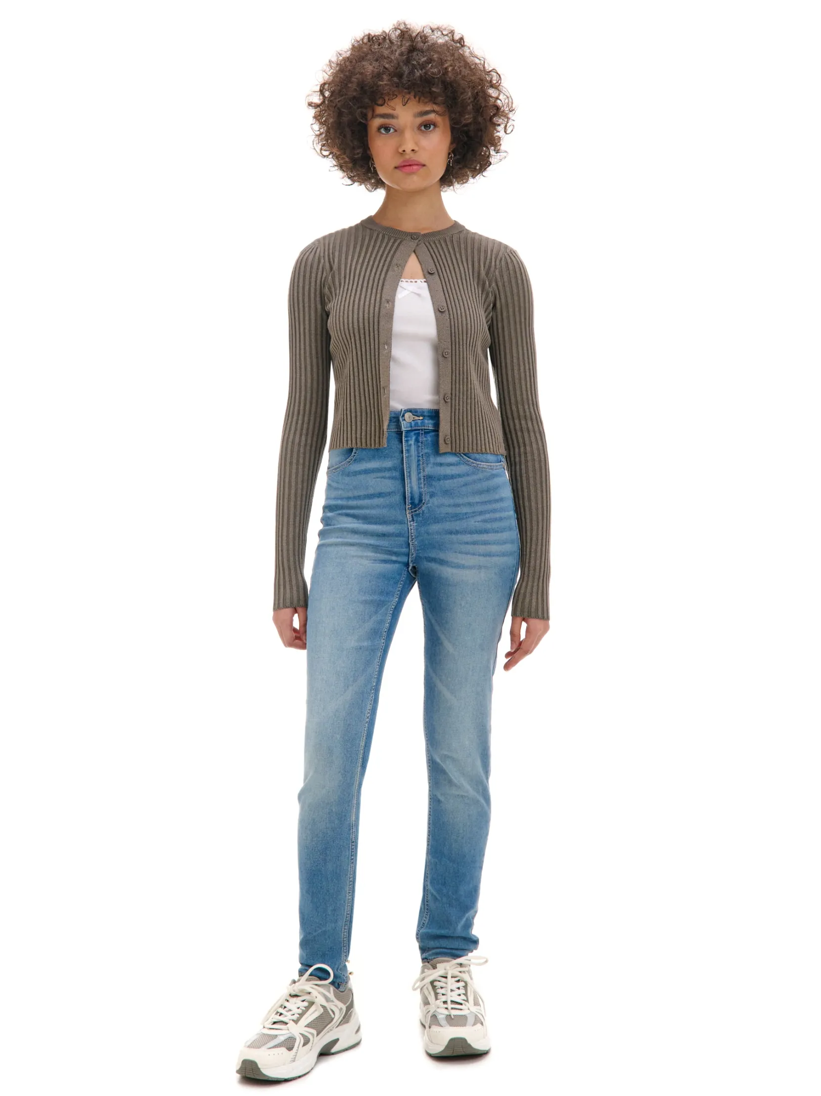 Hot e jeansy skinny z kieszeniami Jeansy