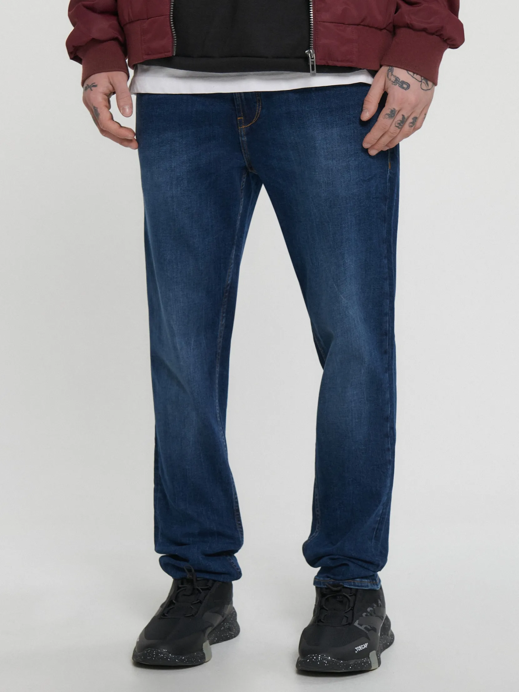 Discount Niebieskie jeansy slim Jeansy