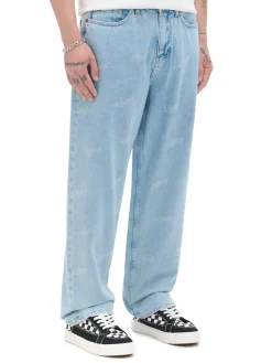 New e jeansy wide leg z laserowym printem Jeansy|Baggy