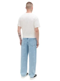 New e jeansy wide leg z laserowym printem Jeansy|Baggy