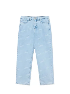 New e jeansy wide leg z laserowym printem Jeansy|Baggy