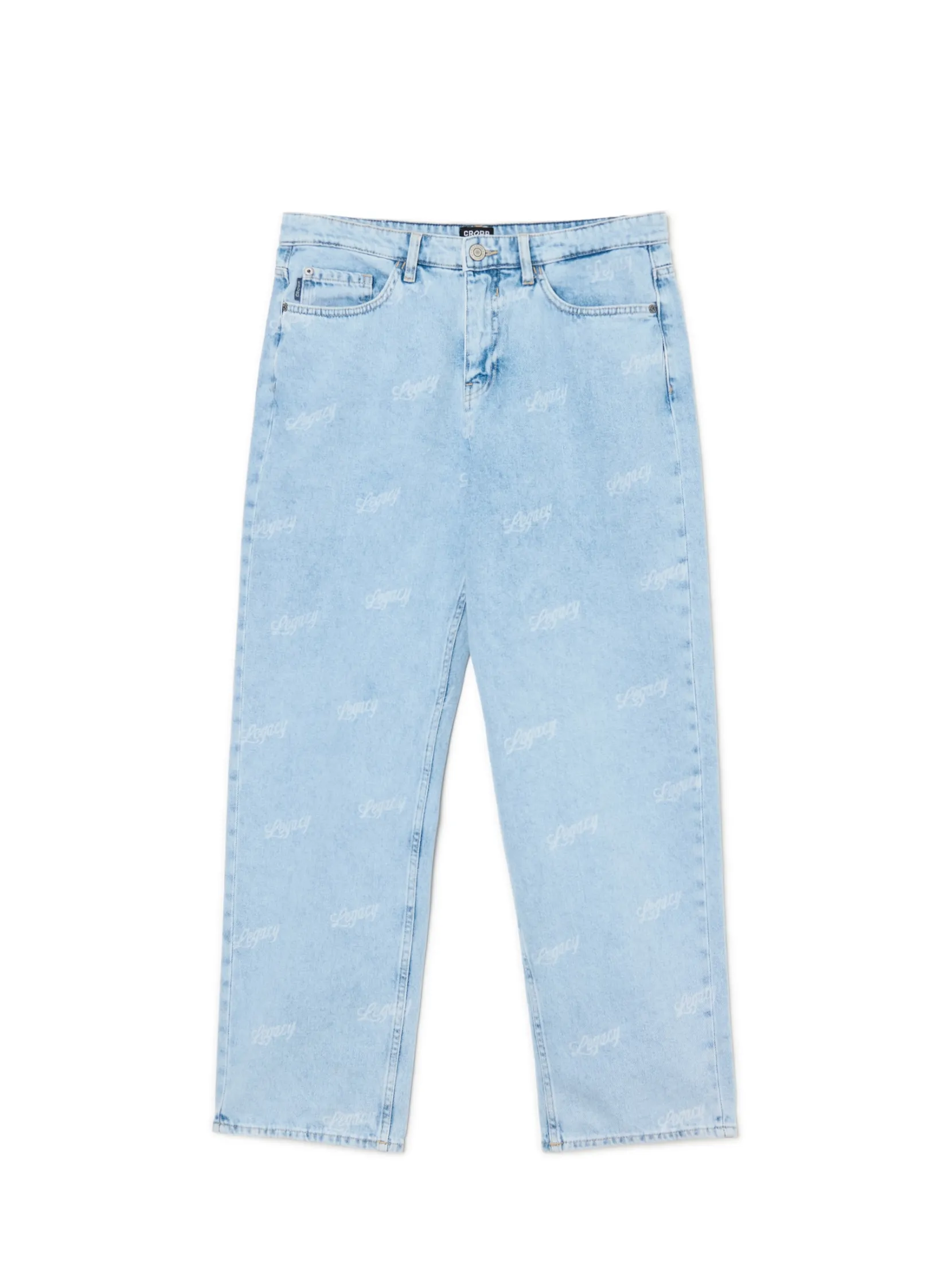 New e jeansy wide leg z laserowym printem Jeansy|Baggy
