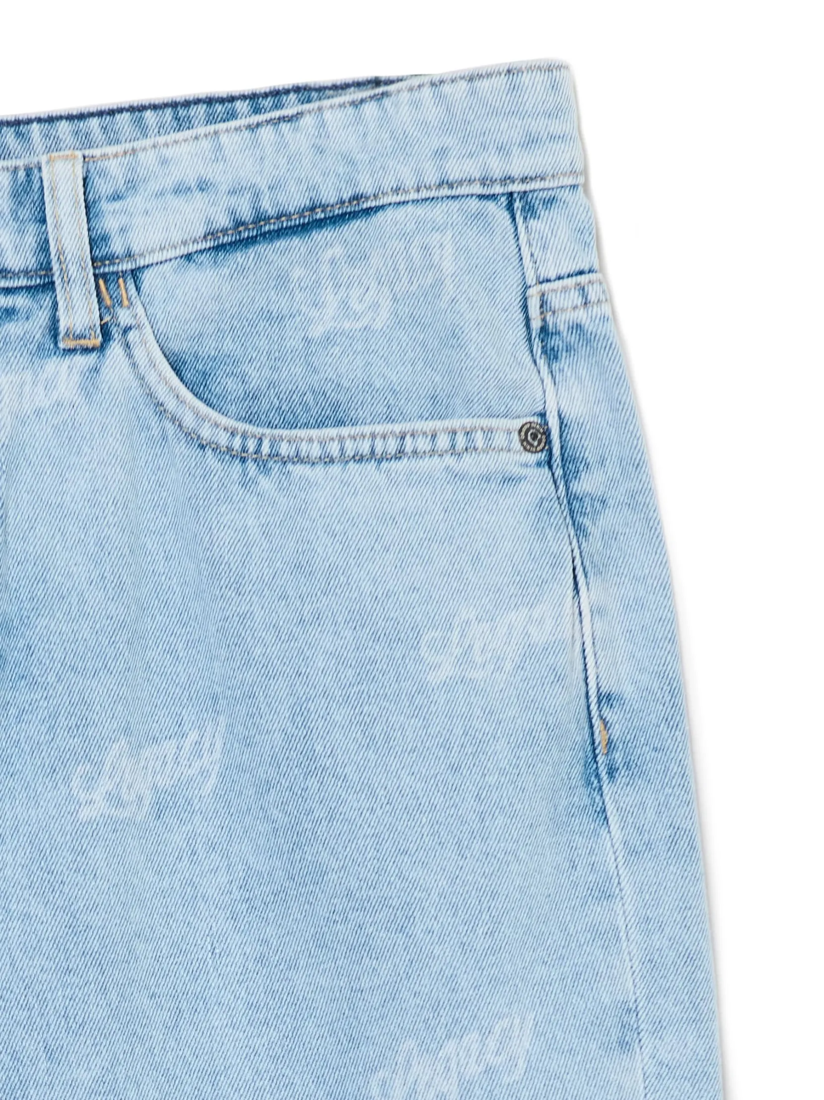New e jeansy wide leg z laserowym printem Jeansy|Baggy
