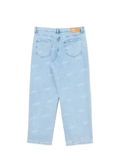 New e jeansy wide leg z laserowym printem Jeansy|Baggy