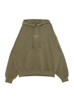 Outlet Oliwkowa bluza hoodie z naszywką UNISEX Bluzy|Sety