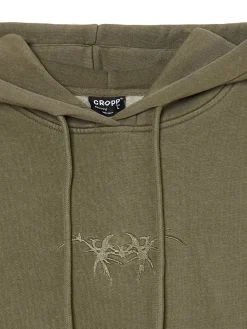 Outlet Oliwkowa bluza hoodie z naszywką UNISEX Bluzy|Sety