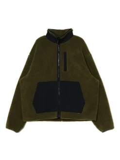 Fashion Oliwkowa bluza sherpa Bluzy