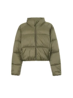Discount Oliwkowa kurtka puffer Kurtki, Płaszcze