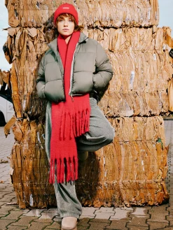 Discount Oliwkowa kurtka puffer Kurtki, Płaszcze