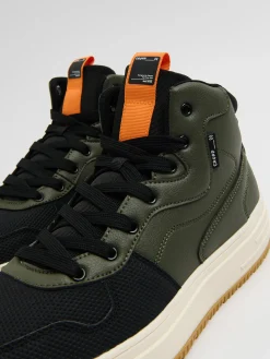 Discount Oliwkowe sneakersy na solidnej podeszwie Sneakersy|Za Kostkę