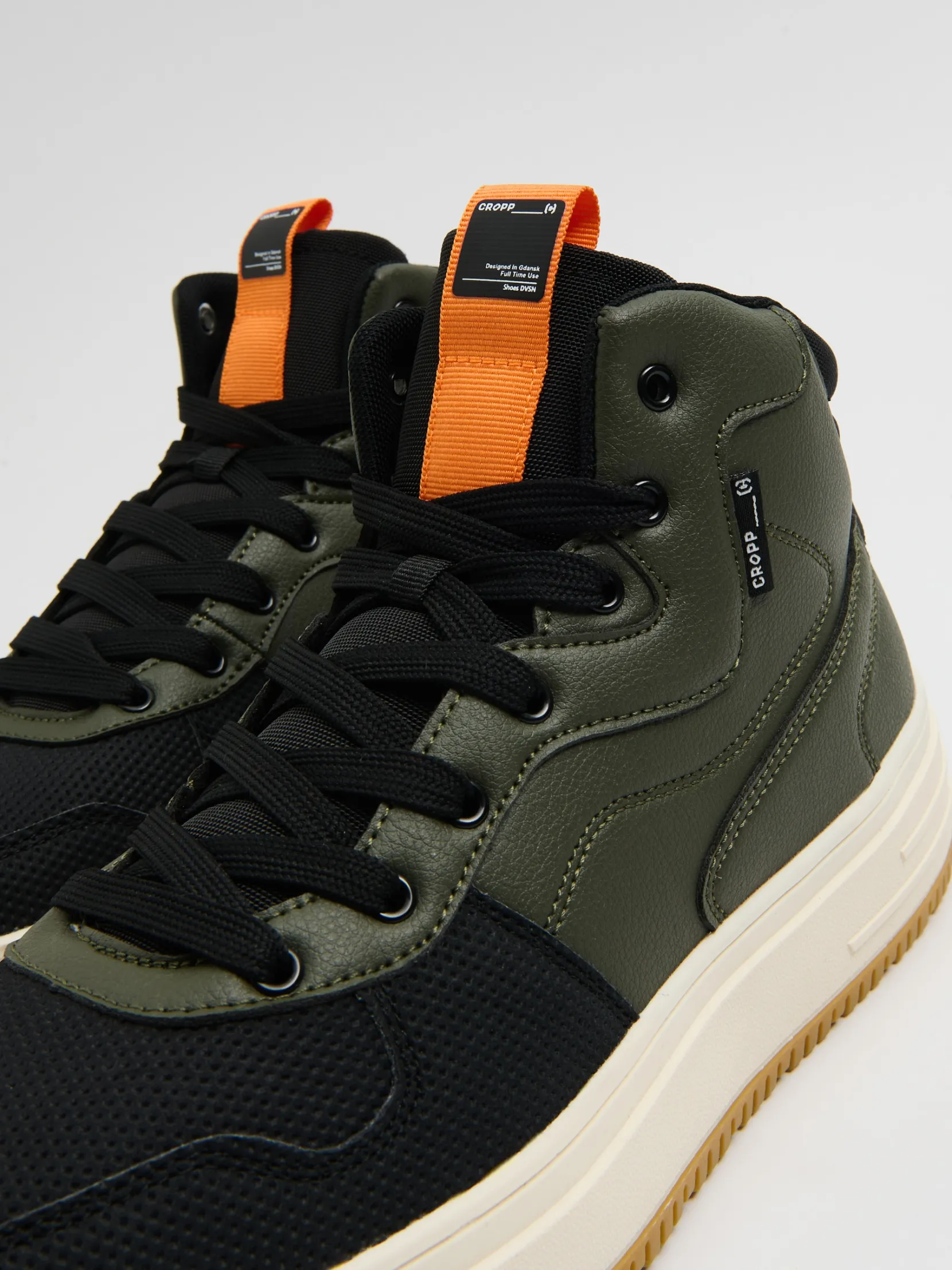 Discount Oliwkowe sneakersy na solidnej podeszwie Sneakersy|Za Kostkę
