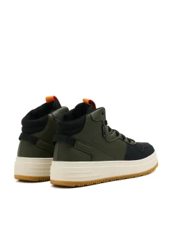 Discount Oliwkowe sneakersy na solidnej podeszwie Sneakersy|Za Kostkę