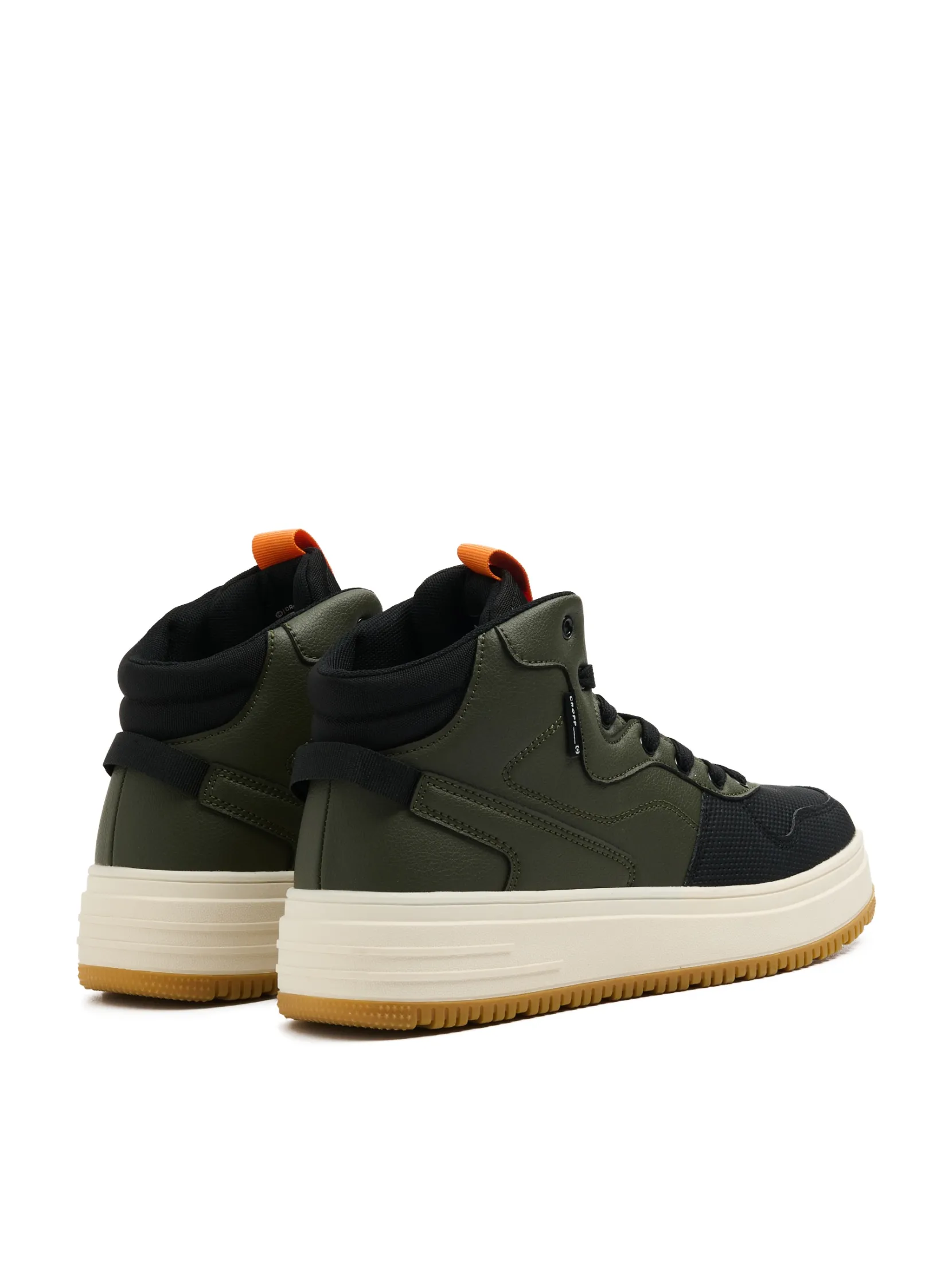 Discount Oliwkowe sneakersy na solidnej podeszwie Sneakersy|Za Kostkę