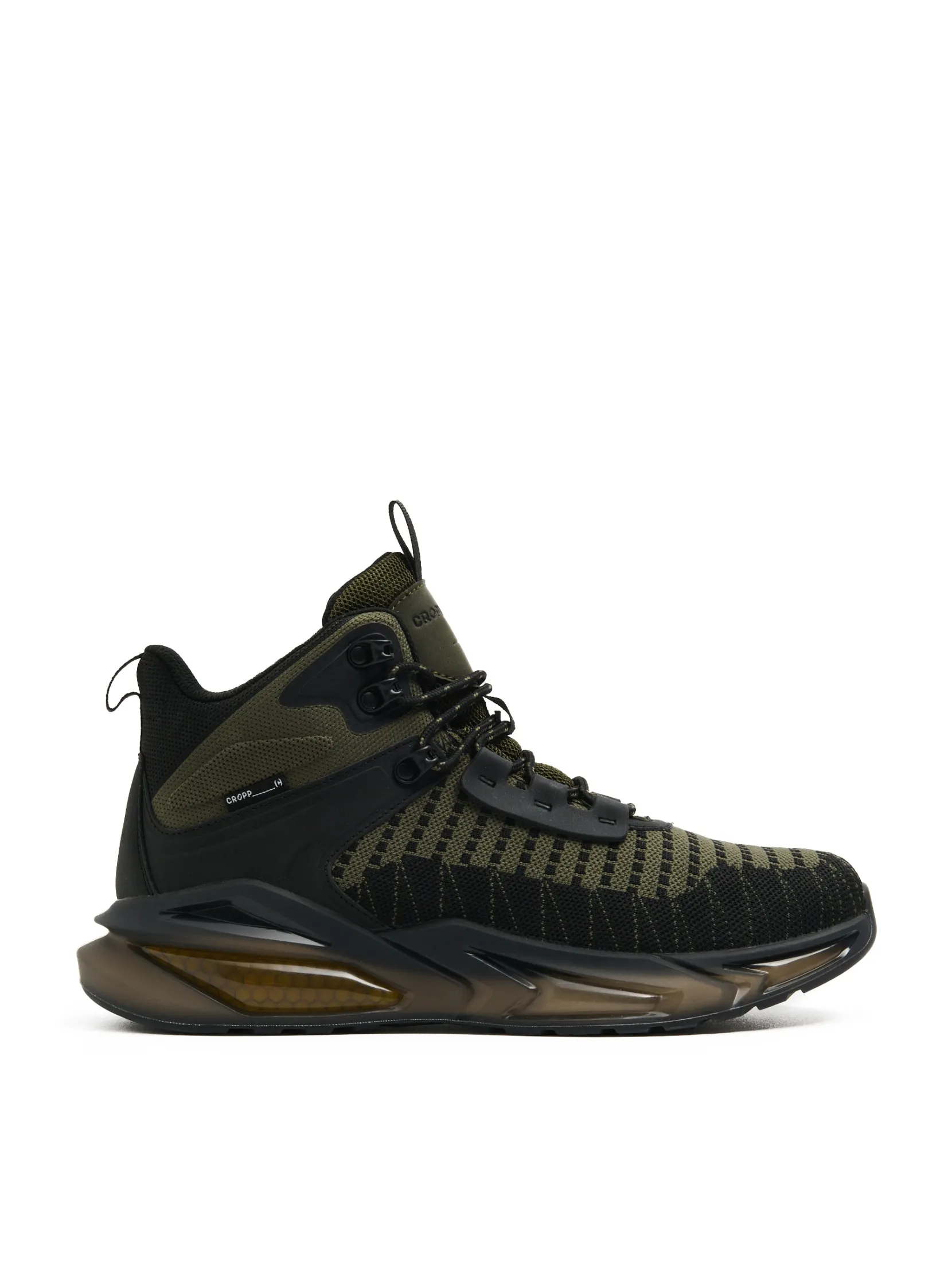 Hot Oliwkowe sneakersy za kostkę Sneakersy