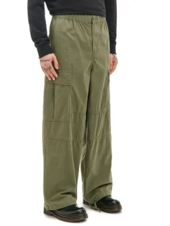 Fashion Oliwkowe spodnie loose z regulacją nogawek Spodnie