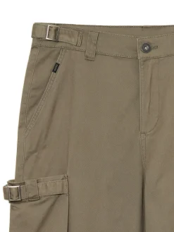 Discount Oliwkowe spodnie loose z regulacją Spodnie