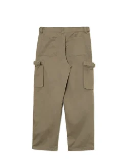 Discount Oliwkowe spodnie loose z regulacją Spodnie