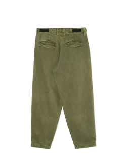 Hot Oliwkowe szerokie chinosy Baggy|Spodnie