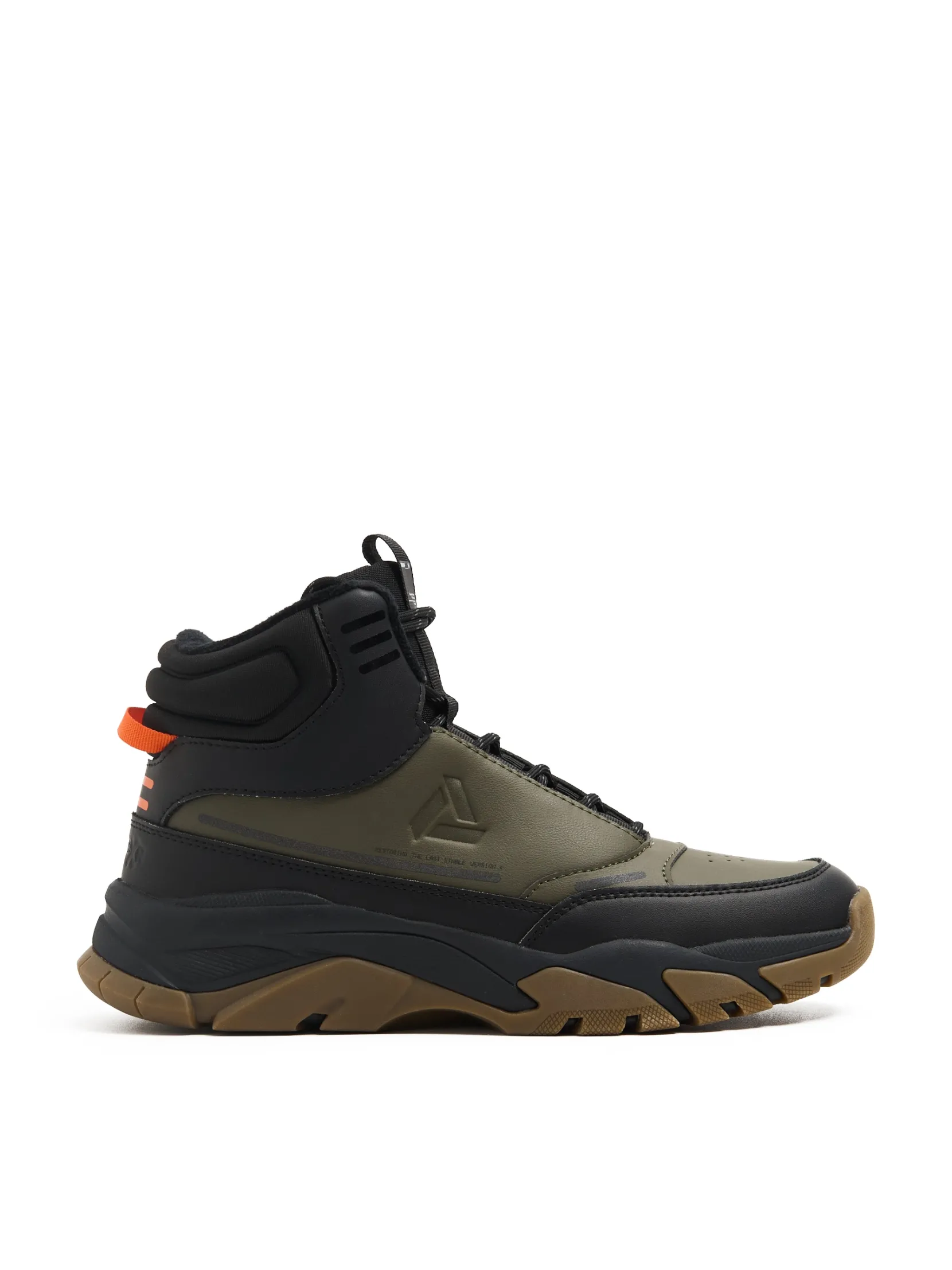 Sale Oliwkowe wysokie sneakersy na zimę Sneakersy|Za Kostkę