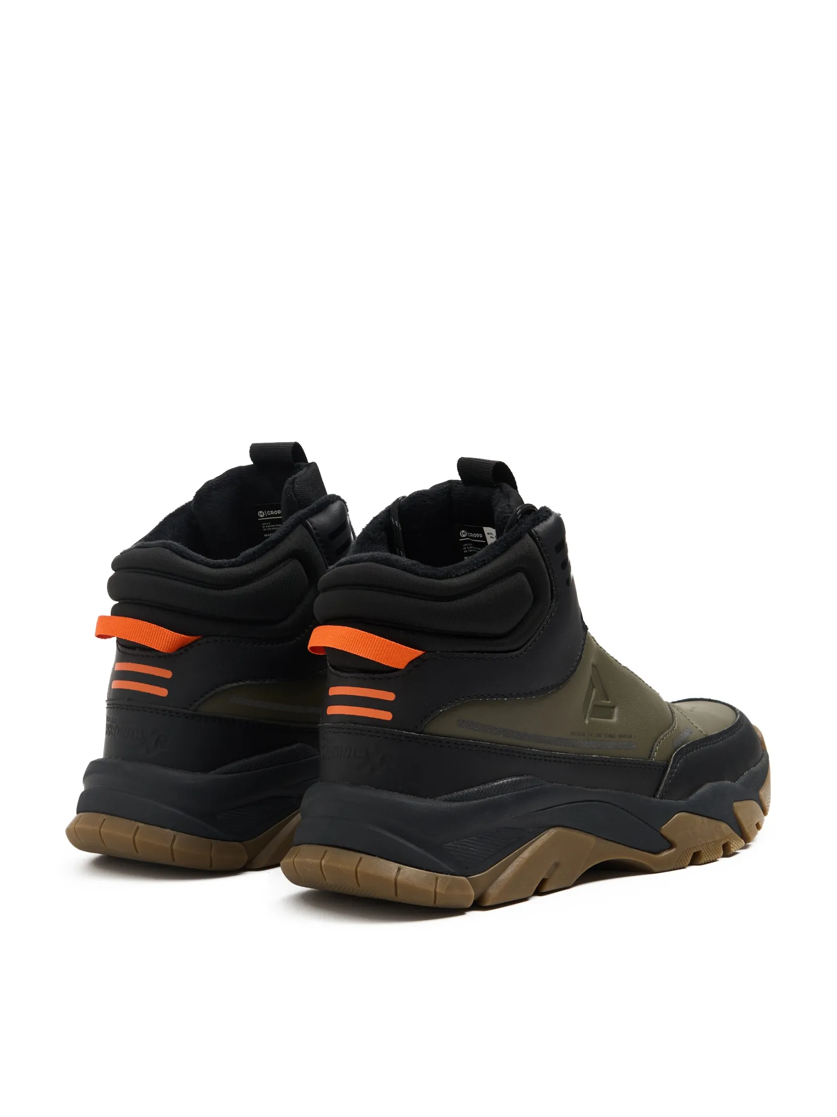 Sale Oliwkowe wysokie sneakersy na zimę Sneakersy|Za Kostkę