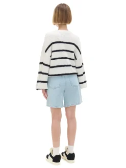 Best Pasiasty sweter z szerokim rękawem Swetry