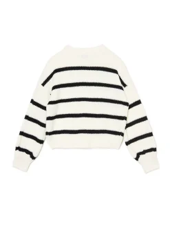Best Pasiasty sweter z szerokim rękawem Swetry