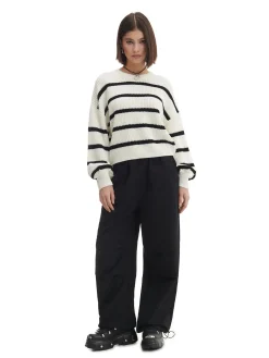 Best Pasiasty sweter z szerokim rękawem Swetry