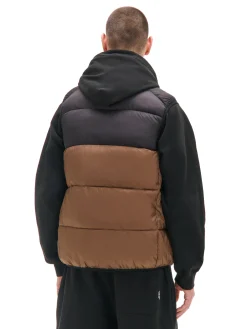 Discount Pikowana brązowa kamizelka Kurtki, Płaszcze