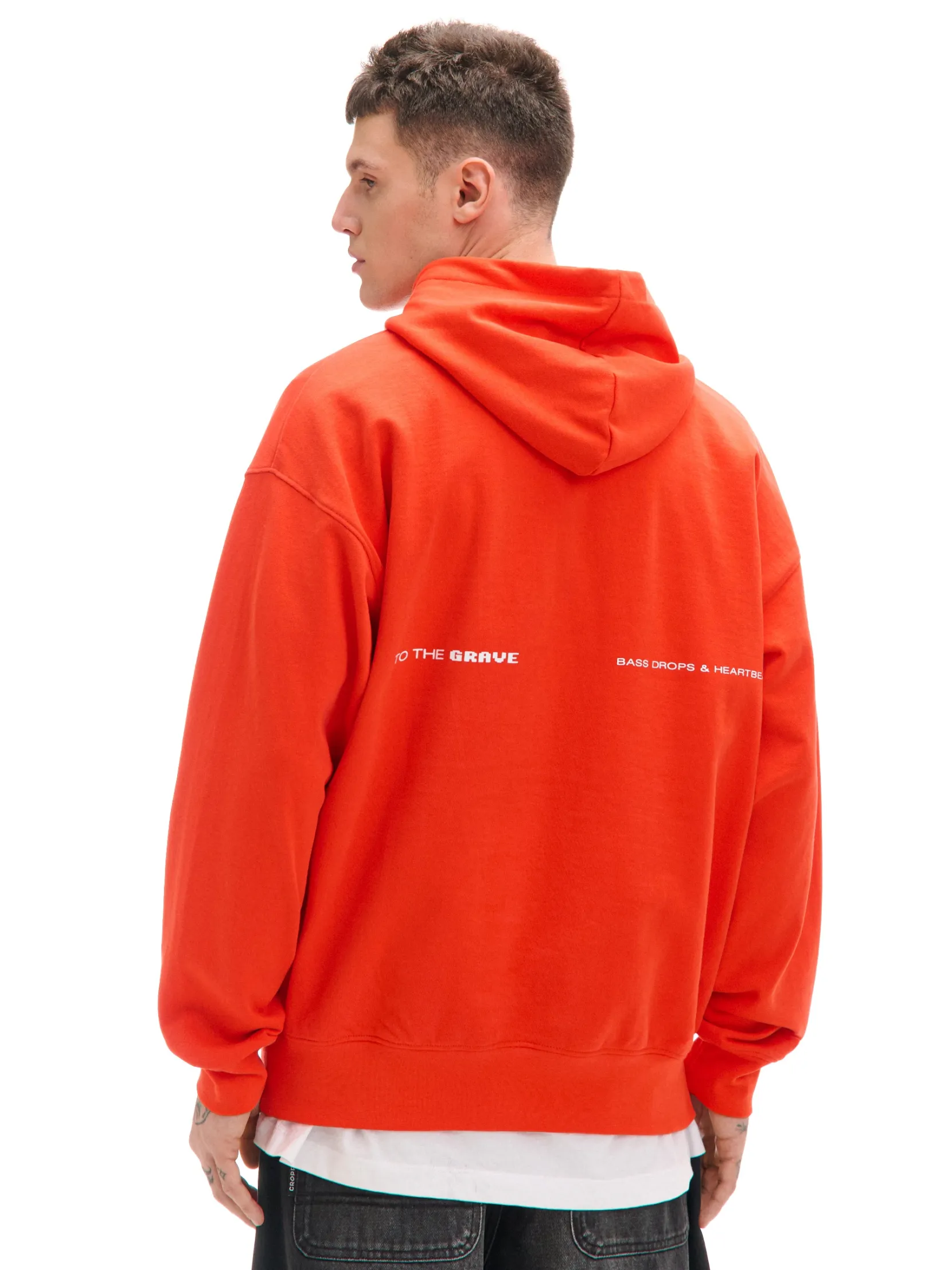 New Pomarańczowa bluza hoddie i nadrukiem Bluzy