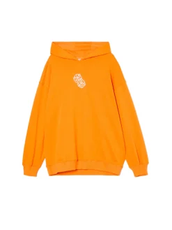 Discount Pomarańczowa bluza z kapturem i nadrukiem UNISEX Unisex|Unisex