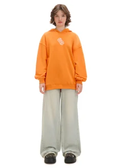 Discount Pomarańczowa bluza z kapturem i nadrukiem UNISEX Unisex|Unisex