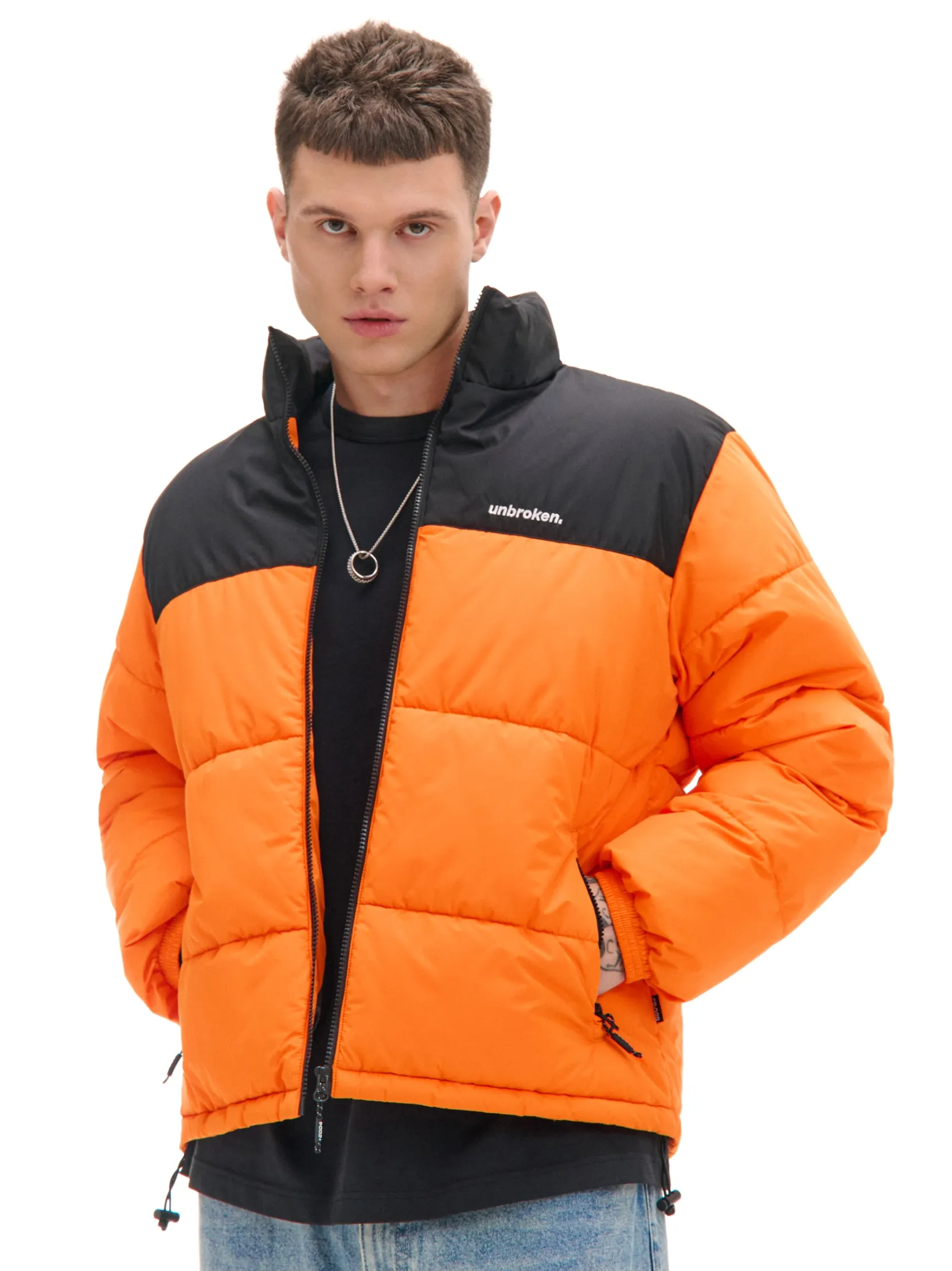 Online Pomarańczowa kurtka puffer Kurtki Zimowe|Kurtki, Płaszcze