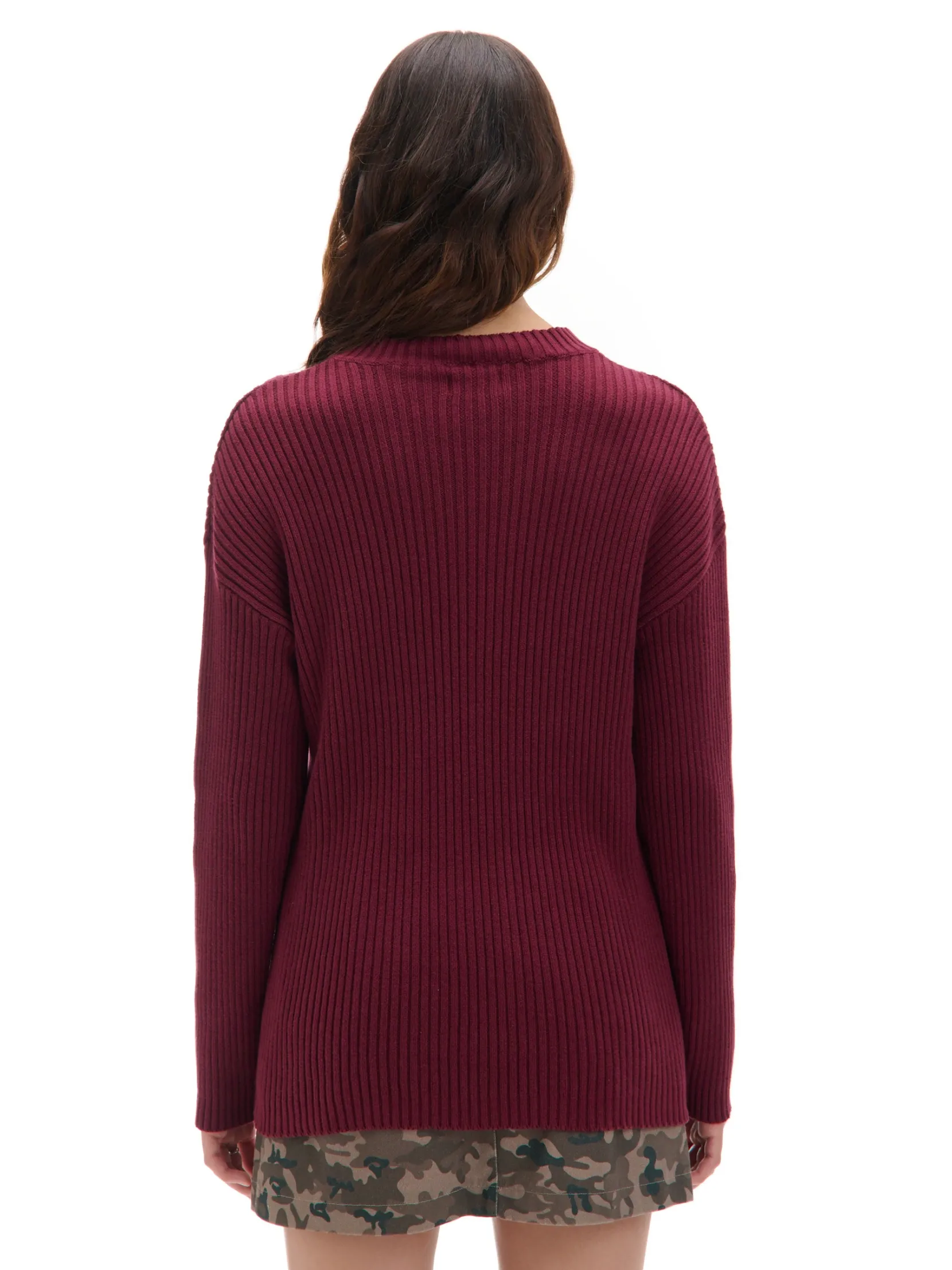 Clearance Prążkowany sweter oversize Swetry