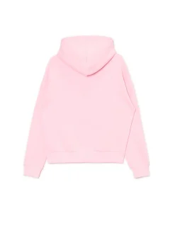 Discount Różowa bluza z kapturem i nadrukiem Bluzy