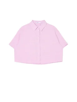 Clearance Różowa koszula w retro stylu Koszule, Bluzki