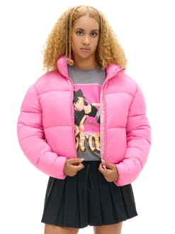 Discount Różowa kurtka puffer Kurtki, Płaszcze