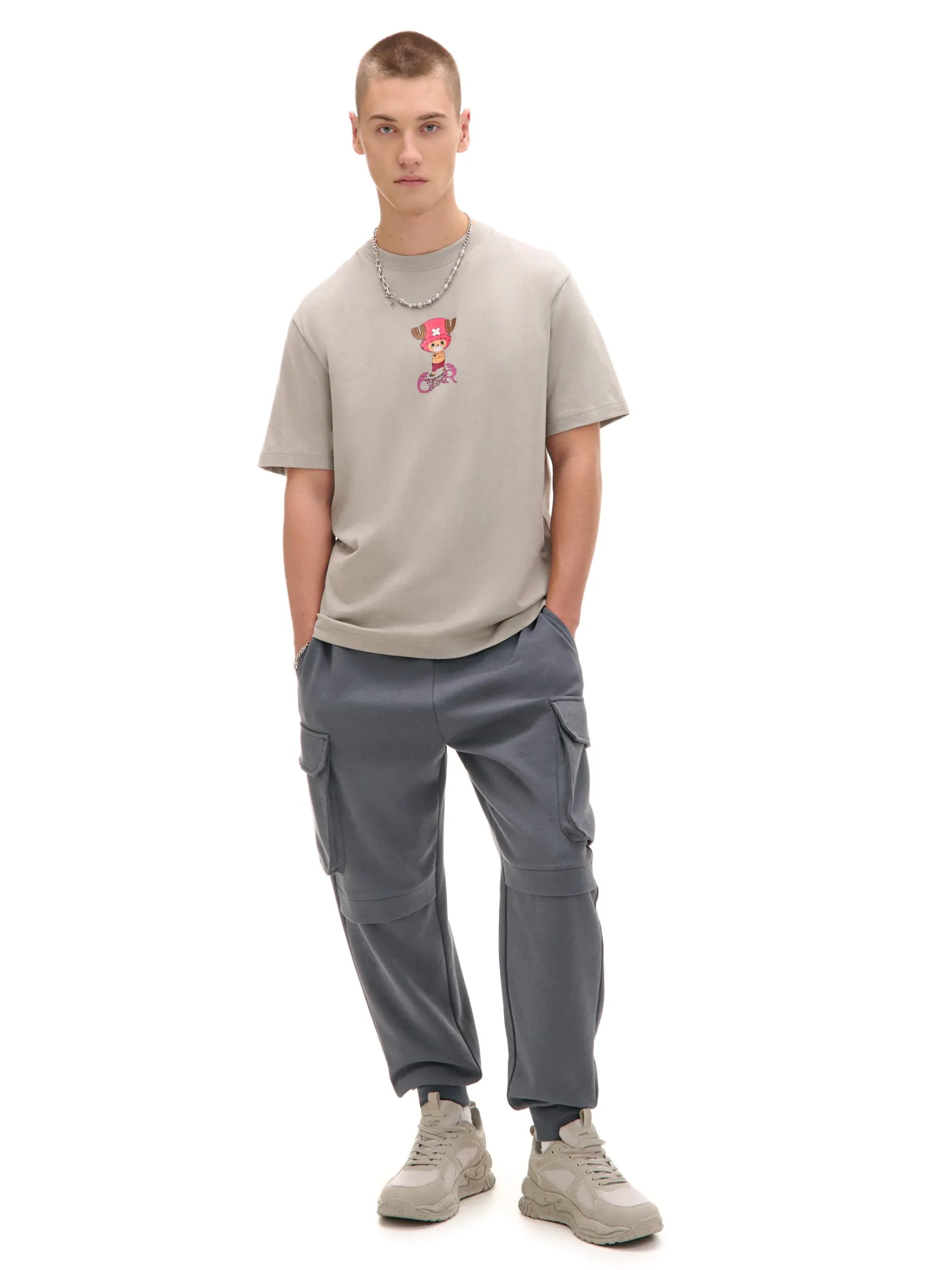 Discount Solidne dresowe joggery regular z kieszeniami Spodnie