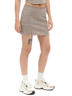 Online Spódnica mini w kratę z wiskozą Spódnice|Sety