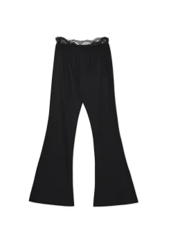 Fashion Spodnie flare z koronką Spodnie