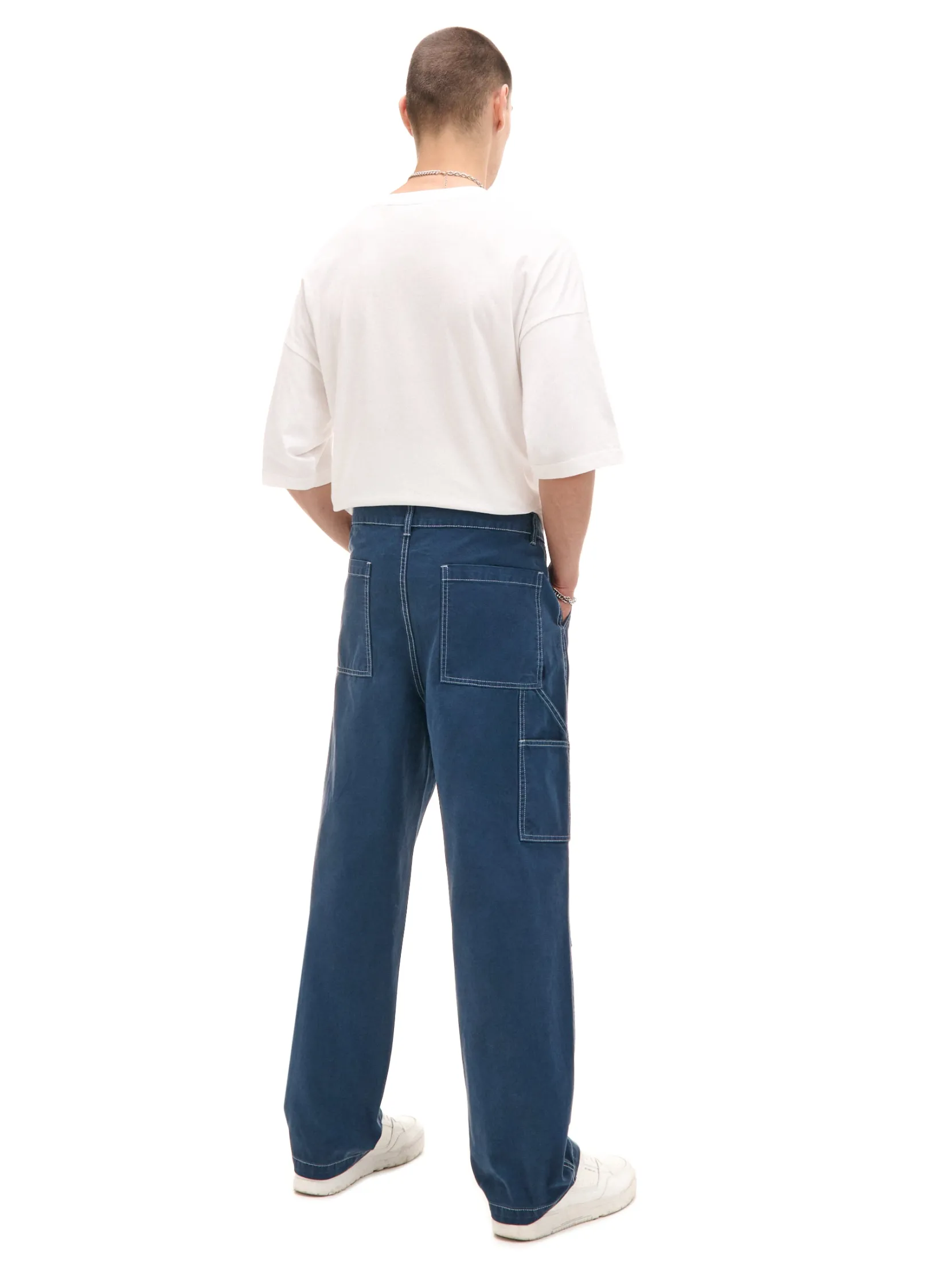 Clearance Spodnie z białymi przeszyciami Baggy|Spodnie