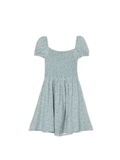 Clearance Sukienka mini z bufiastymi rękawami i kwiatowym nadrukiem Sukienki, Kombinezony